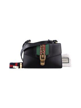Gucci Sylvie Black Leather Messenger